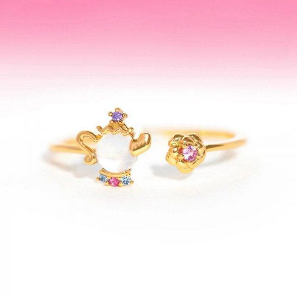 Korean CZ Sweet Crystal Zircon Heart Ring For Women Exquisite Shell Flower Opening Finger Rings Girls Princess Wedding Jewelry