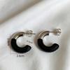 C-shaped Stainless Steel Oil Drip Earrings - Elegant & Versatile Ear Jewelry with High-end Feel.