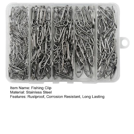 260Pcs Fishing Speed Clips Rustproof High Strength Freshwater Saltwater Stainless Steel Speed Clip Quick Snap Connector Tackle