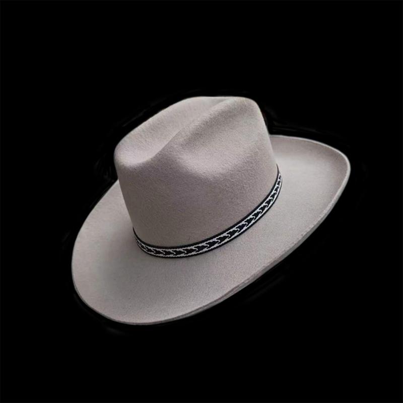 Klassische Fedora Cowboyhut für Reisen Hut mit breiter Krempe Western Cowboyhut für Jungen Mann Erwachsene Cowboyhut