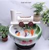 Runder Keramik-Fischtank-Wasserfallfilter & Sauerstoffpumpe Ornament
