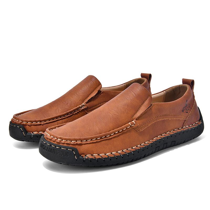 

Men s business casual shoes large size business soft-soled foot shoes foreign trade hand-stitched one-pedal lazy shoes Doudou 48