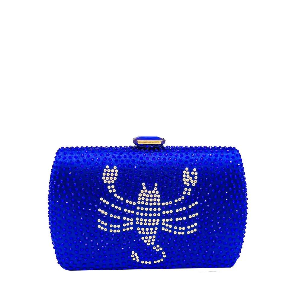 

Boutique De FGG Scorpion Pattern Crystal Evening Clutch Bags Women s Fashion Minaudiere Handbags Wedding Cocktail Party Purses