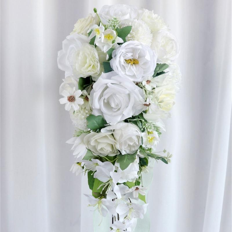 Tassels Water Droplet Bouquets Waterfall Bouquets Elegant Beautiful Flowers for Bride's Wedding Ceremony