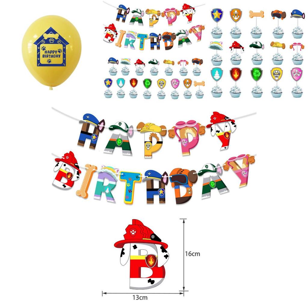 Vibrant Paw Patrol Birthday Party Decoration Set With Adorable Cake Toppers And Balloons