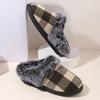 Fashion Cotton Slippers for Women 2025Closed Toe Keep Warm Fur Slippers Casual Shoes Woman Comfort Soft Sole Non-Slip Cotton Padded Shoe
