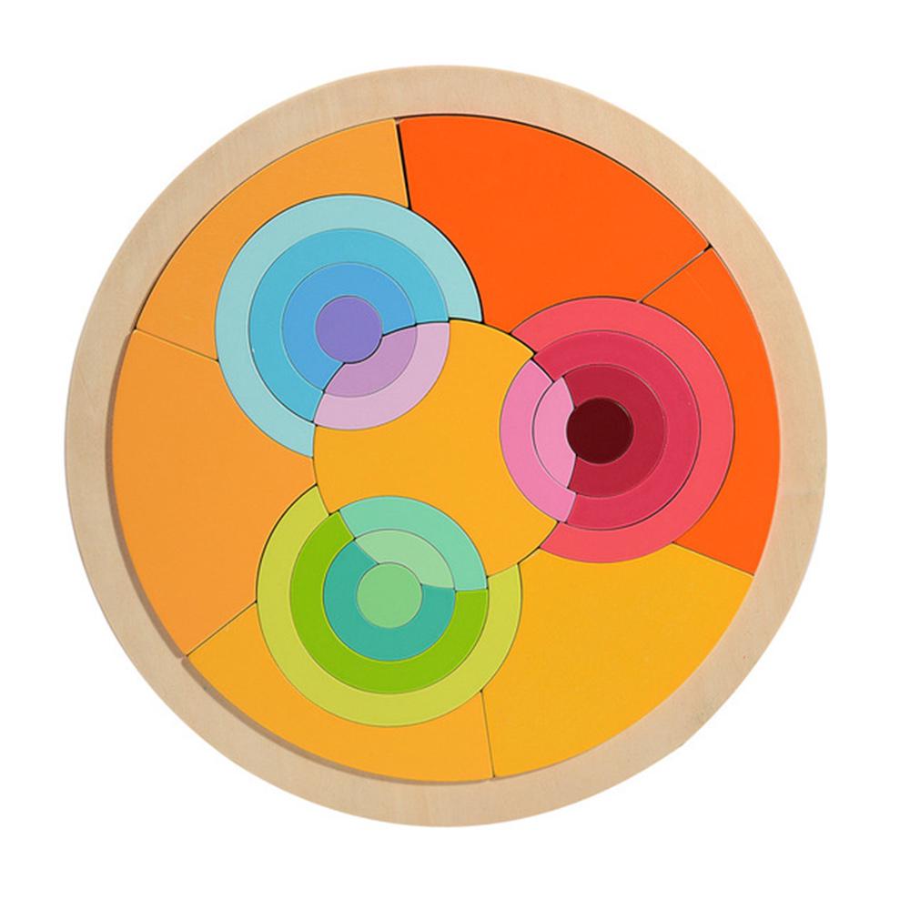 Wood Rainbow Building Blocks Baby Early Learning Instructional  Wooden Toys Colorful Wooden Blocks Toy For Children Kids Gifts