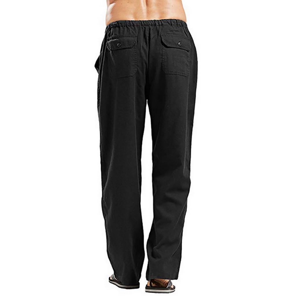 Pantalones Casuales de Lino y Algodón para Hombre Europeos y Americanos 2021 para Primavera y Otoño