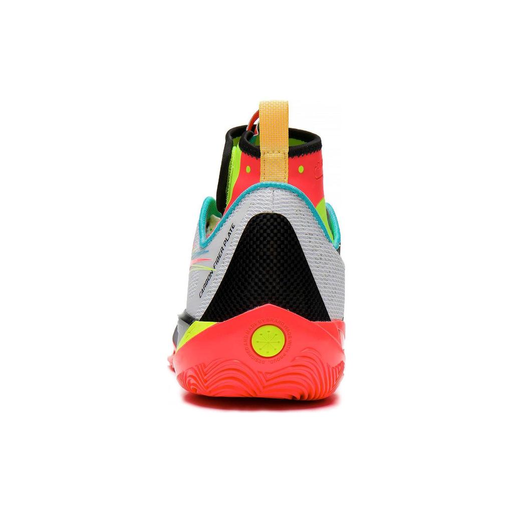 Li Ning 808 2 ULTRA Cushioning Slip Resistant Abrasion Resistant High top Basketball Shoes Men's White Green Red ABAT007-4