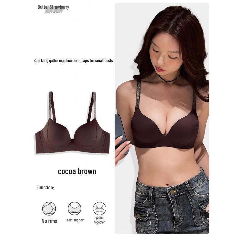 

Seamless Push-Up Bra for Small Busts – Wire-Free, Soft Support, Glitter Straps, Beautiful Back Design 38/85 AB