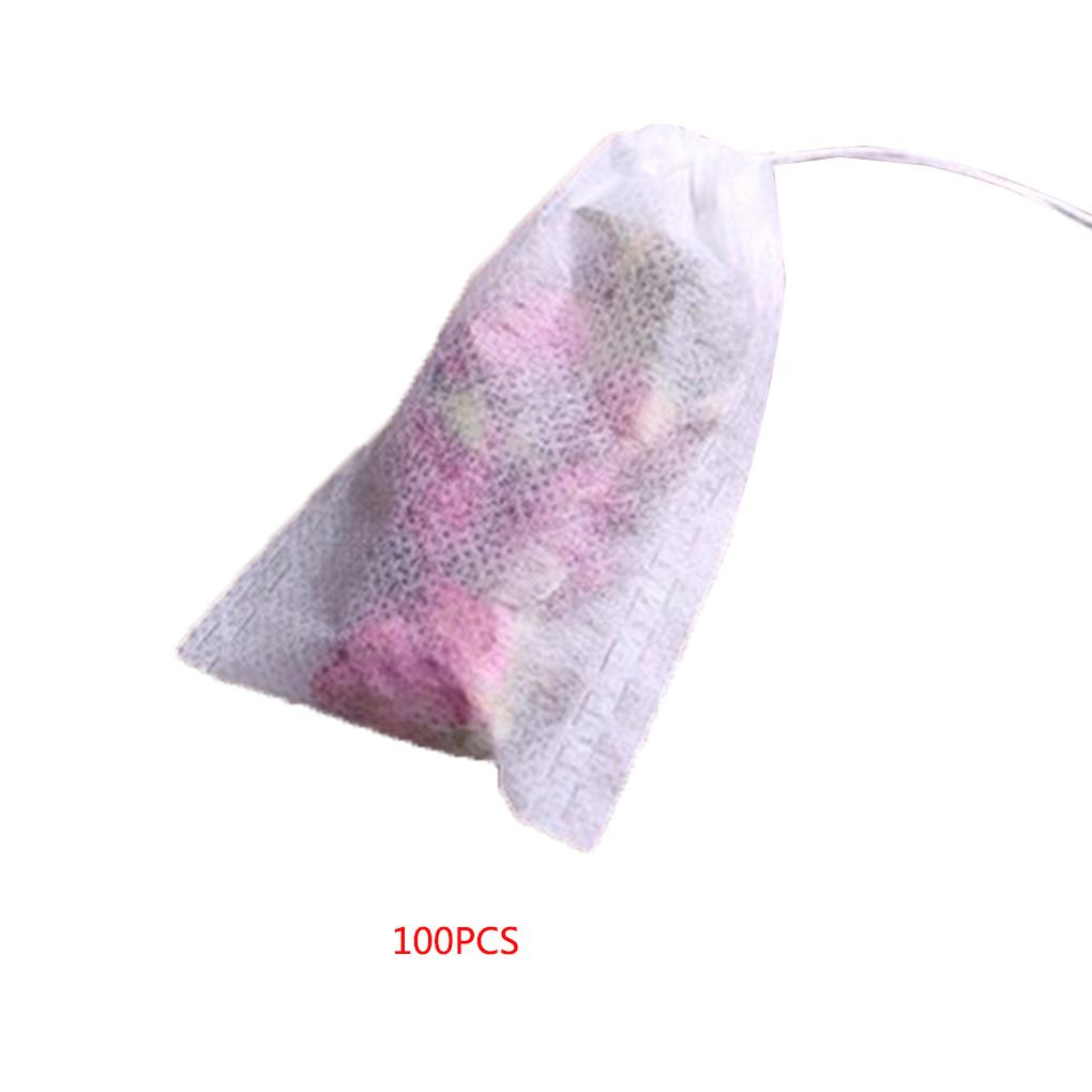 100PCS Disposable Tea Bags Non-woven Fabrics Tea Infuser Drawstring Heal Seal Filter Paper Herb Loose Strainer