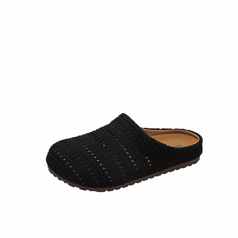 Niche Retro Flat-bottomed One-foot Half-slippers Casual Shoes Single Shoes Summer French Women's Shoes