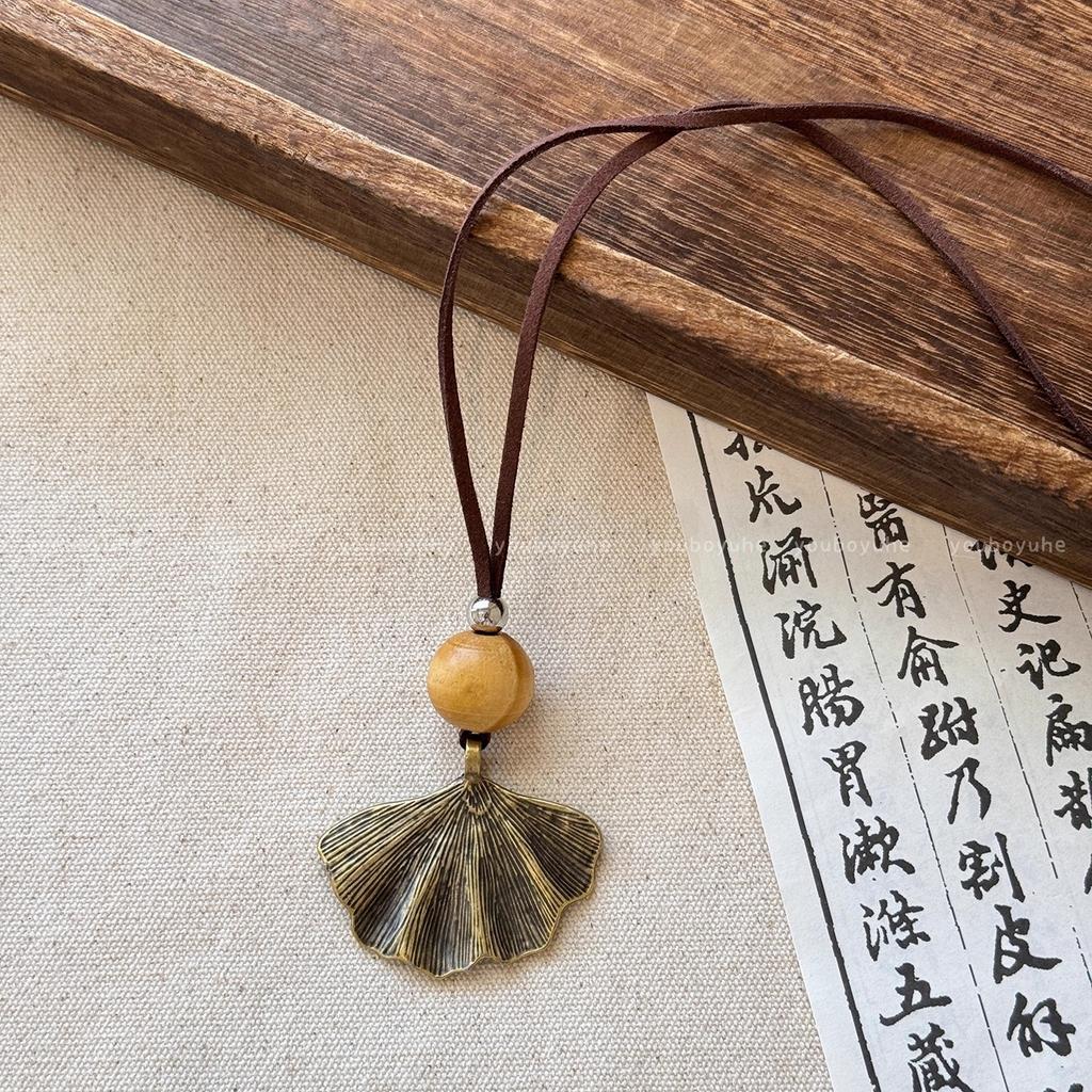 New Chinese Zen Long Round Necklace Ethnic Style Stacked Sweater Chain Bohemian Accessories