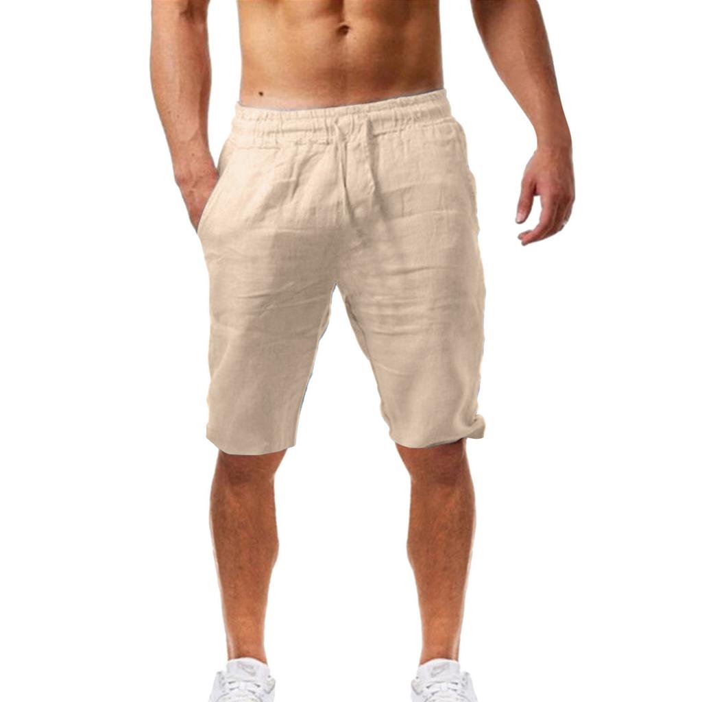 Pánské plážové šortky Ležérní Volné Krátké kalhoty Léto Bavlněné a plátěné šortky Pánské sportovní kalhoty do tělocvičny