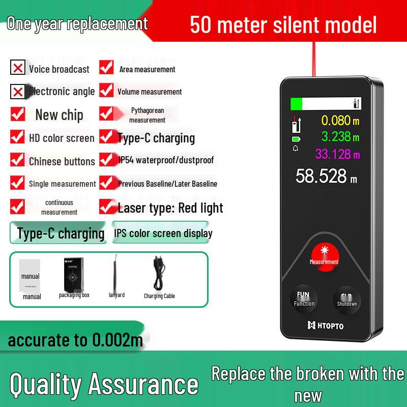 

Высокоточный ручной инфракрасный лазерный дальномер - Электронная измерительная рулетка с перезаряжаемой батареей