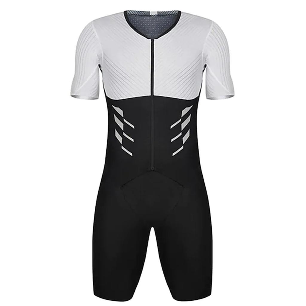 Professional Anti-UV Short Sleeves New Triathlon Printing Cycling Jerseys Suit Cycling Clothing Bib Shorts with Silicone Pad