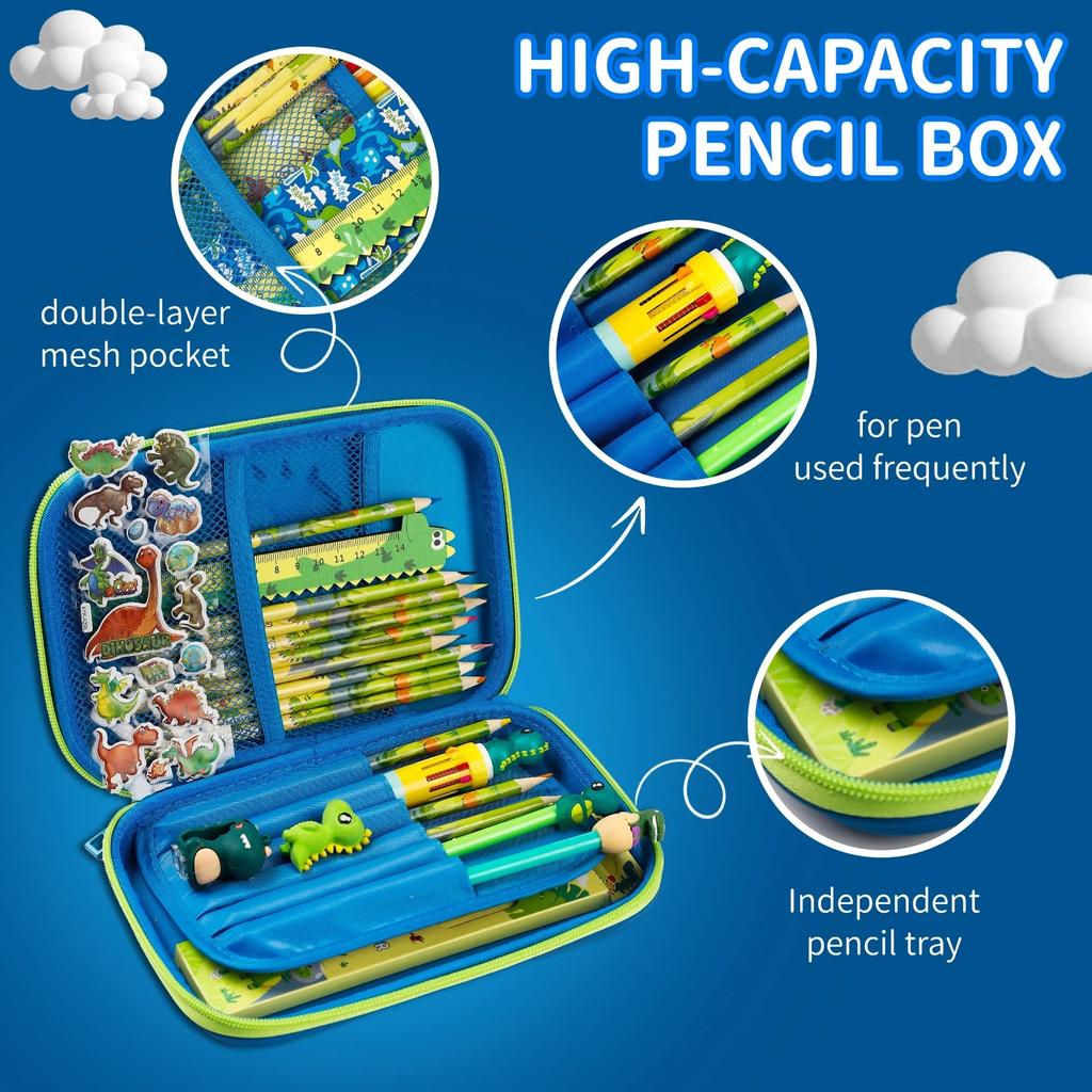 Pencil Bag Creative 3D Unicorn Dinosaur Cartoon Stationery Box for Male Female Primary Secondary School Students Stationery Bag