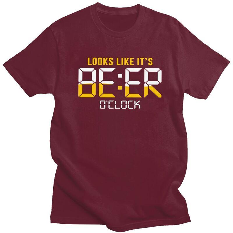 Custom Looks Like Its Beer Oclock T Shirt for Men Pure Cotton Tshirt Leisure Tees Tshirts Slim Fit