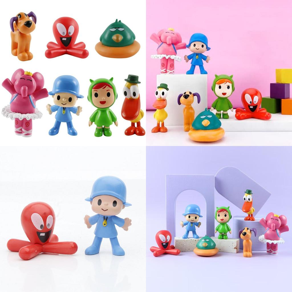 Entzückendes Pocoyo Zinkia Plüschfiguren-Set Enthält Bunte Elefanten- und Entenspielzeuge
