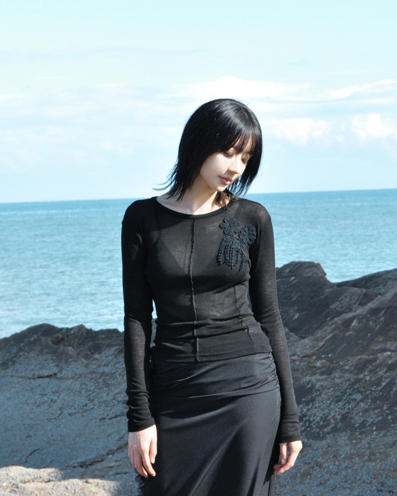 Tud Lace Detail Long Sleeve Black Black