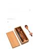 Engraved Tableware Storage Box with Cover: Japanese Chopstick, Spoon, and Fork Compartment