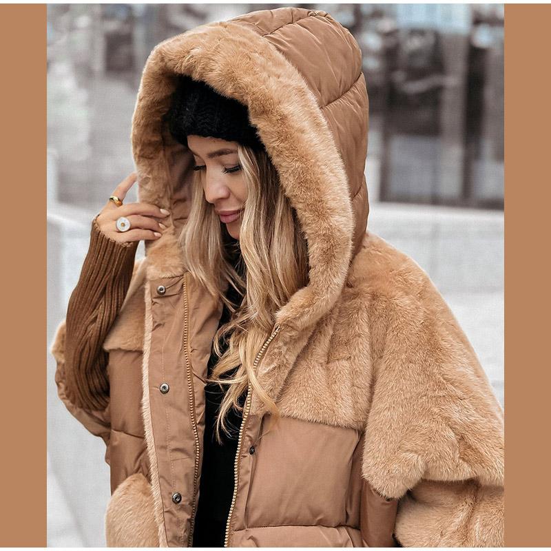 Stitching Cotton Jacket Zipper Jacket Lady Solid Color Down Cotton Winter Women Jackets Fashion Casual Style Cotton Clothes