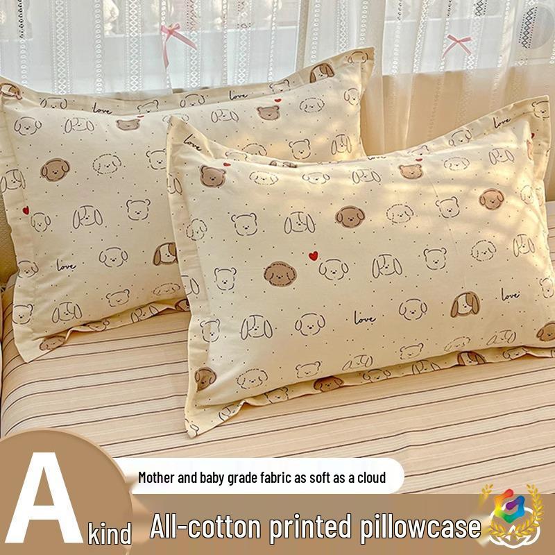 2025 Pure Cotton Cartoon Pillowcase Set - Pair of 48x74cm Pillow Covers
