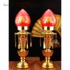 1 Pair Plastic Household Yuanbao Candlestick Simulated Candle Holder Buddha Hall Decor Temple Ornaments Pray for Auspiciousness