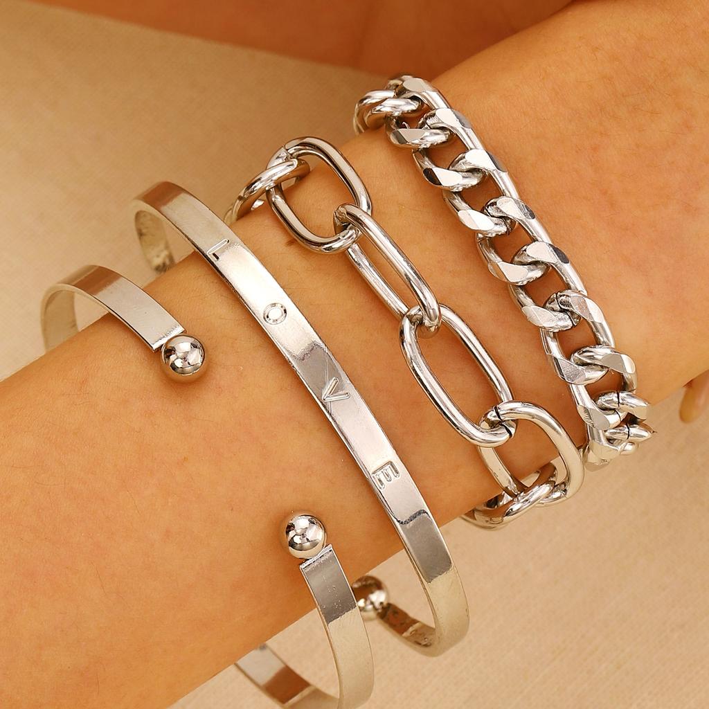 Vintage Mehrschichtiges Kettenarmband Set für Damen – Trendiger Europäischer Stil, Retro Minimalistischer Handschmuck, Grenzüberschreitende Heißverkauf Accessoires
