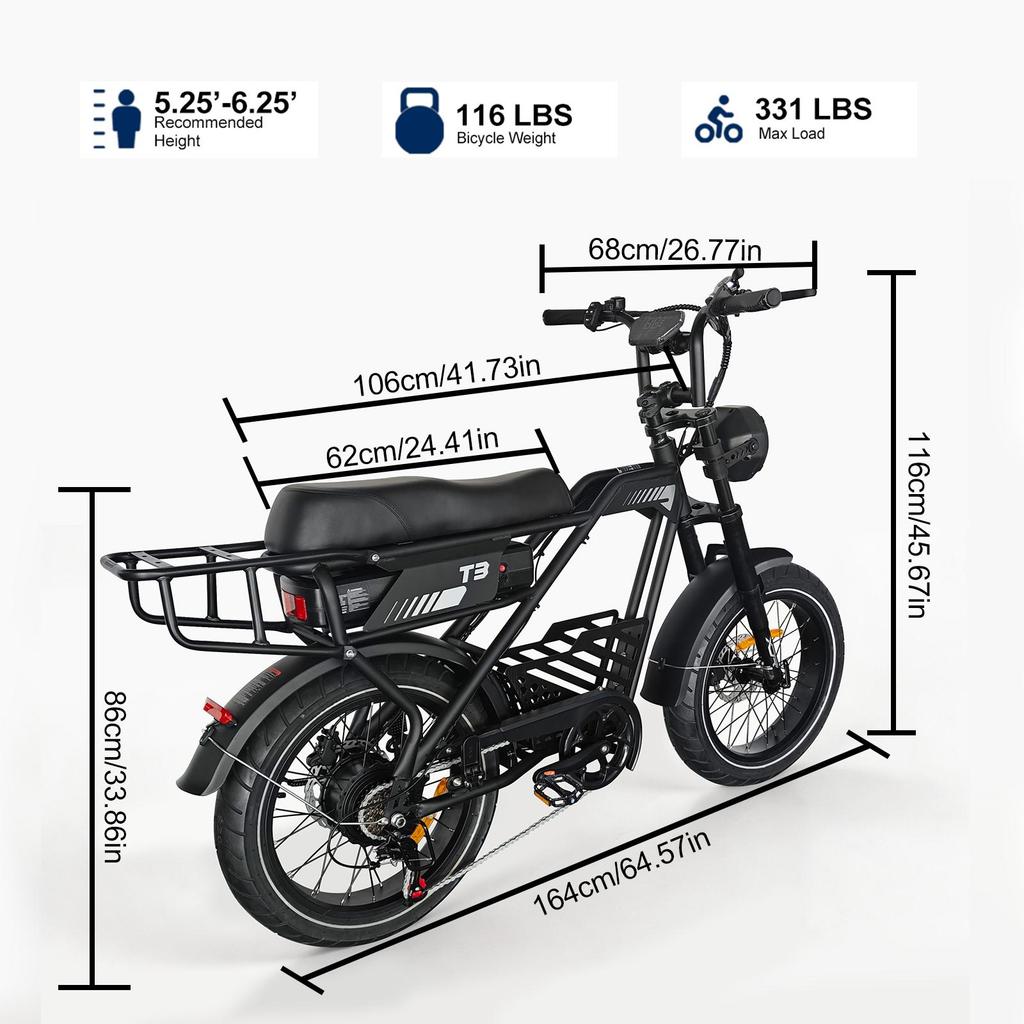 AVDL T3 Electric Cargo Bike, 48V 18Ah Removable Battery, Dual Shock Absorber & Hydraulic Disc Brakes