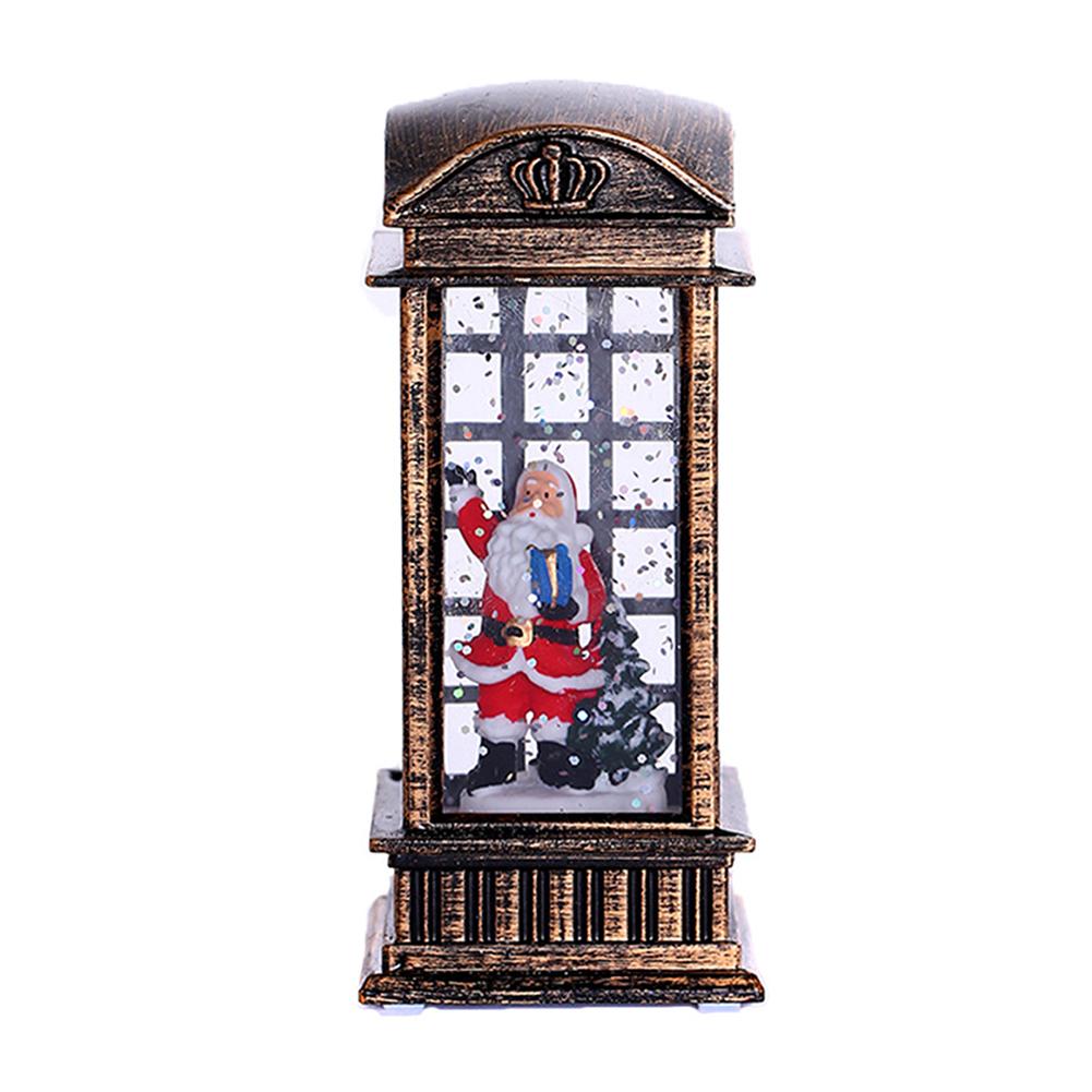 Різдвяний Сніговий Ліхтар Телефонна будка На батарейках З обертовим блискітками 5" x 2" x 2" для Різдвяної домашньої прикраси