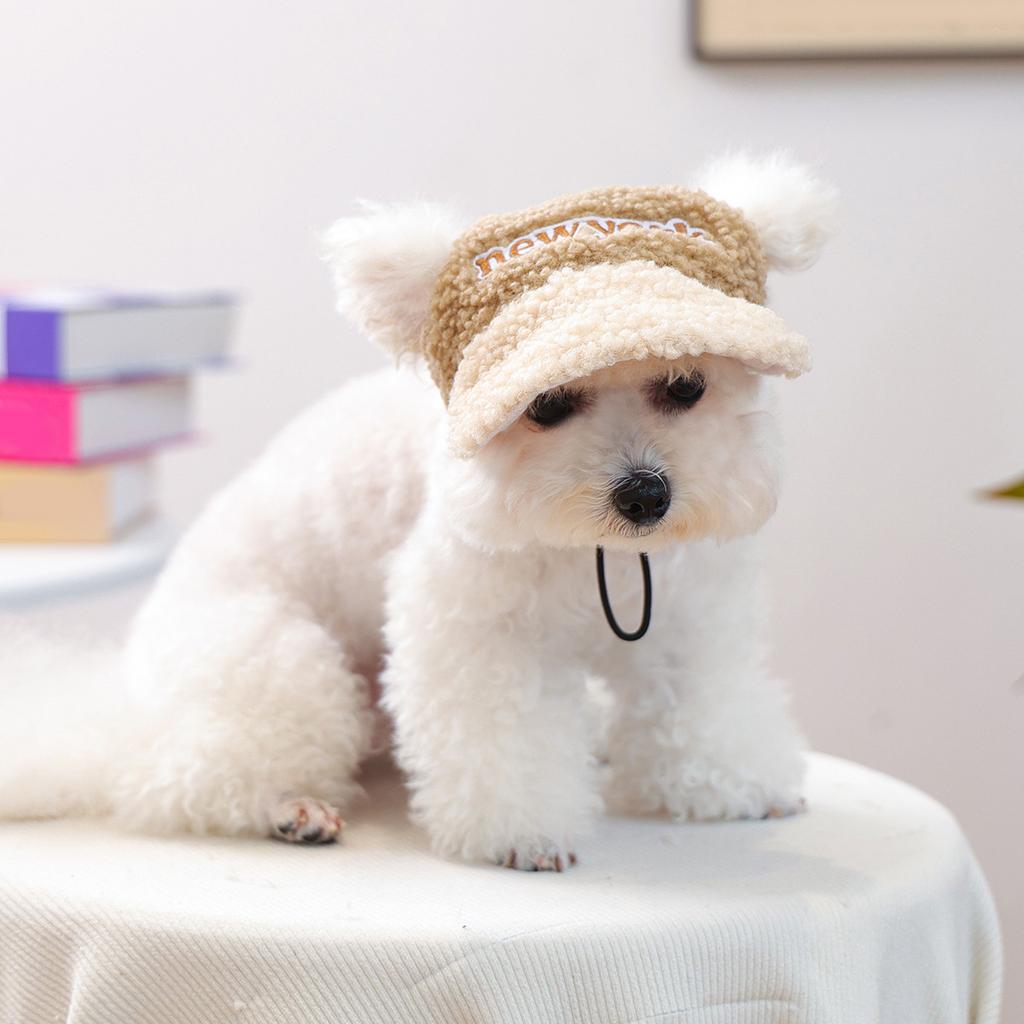 Lamb Fleece Warm Pet Hat Comfortable Baseball Hat Soft Breathable Pet Embroidery Hat for Puppies Small Doggy Cats