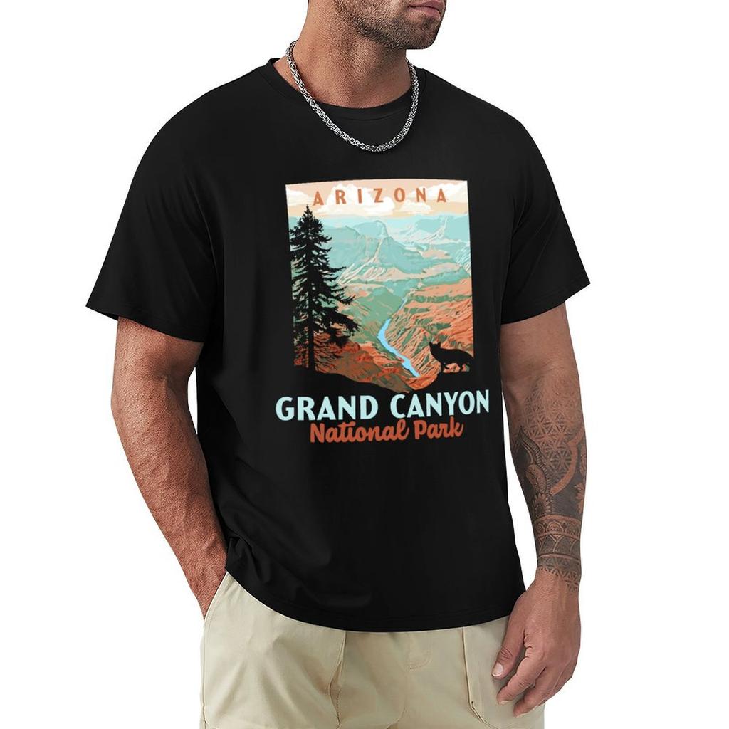 Grand Canyon National Park Arizona Vintage WPA Style TShirt Casual Basic Short Sleeve TShirt