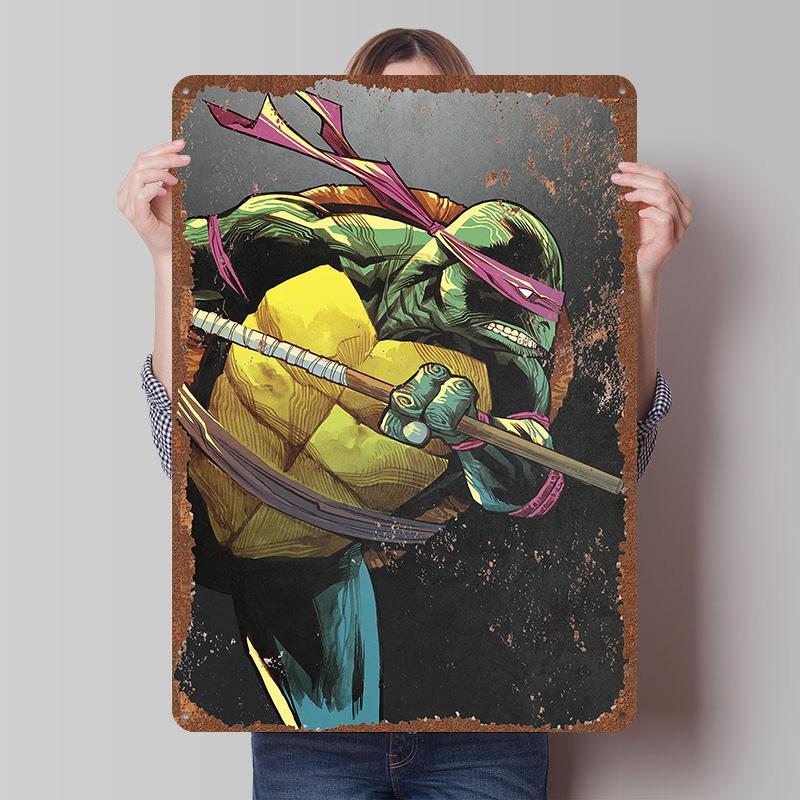 TMNT Tinplate Posters Customizable Wall Art Retro Vintage Metal Tin Signs for Bedroom Decoration Gaming Home Decor Accessories