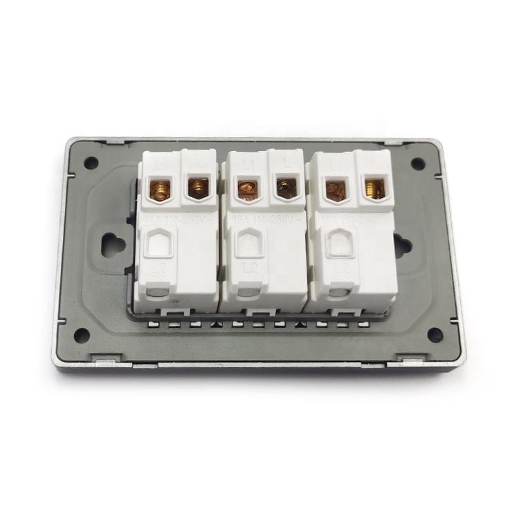 C3 Series Black Frame Middle East 3gang 1way 2way Wall Switch Board