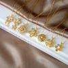 Elegante Flor Hueca con Colgante de Circonita Cadena de Acero Inoxidable Joyería Regalos para Mujeres Adolescentes Niñas