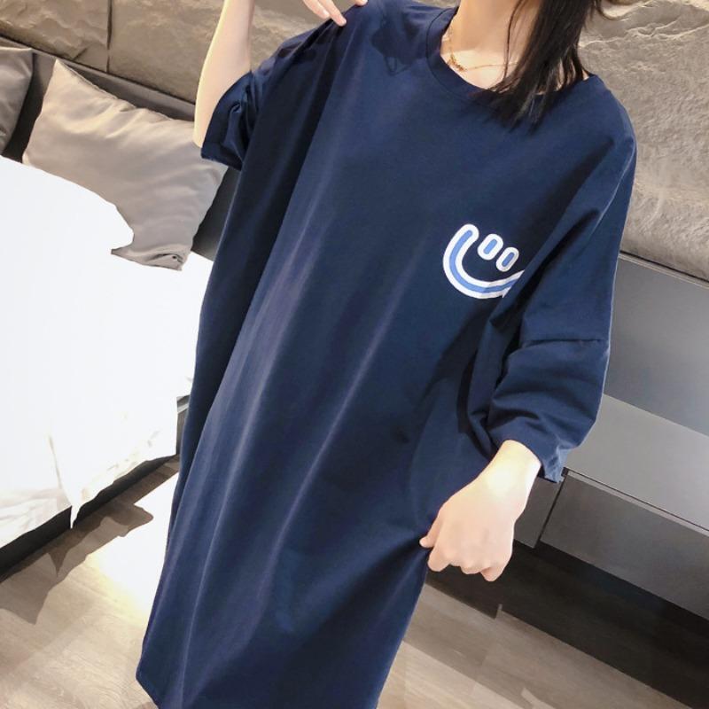Women's Fashion Summer Spring 1/2 Sleeves O-Neck Loose Waistline Casual Dresses