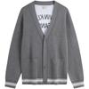 Calvin Klein Casual College Style Jacquard Button V-Neck Cardigan Sweater Unisex Sweater 4RD389G-UB1
