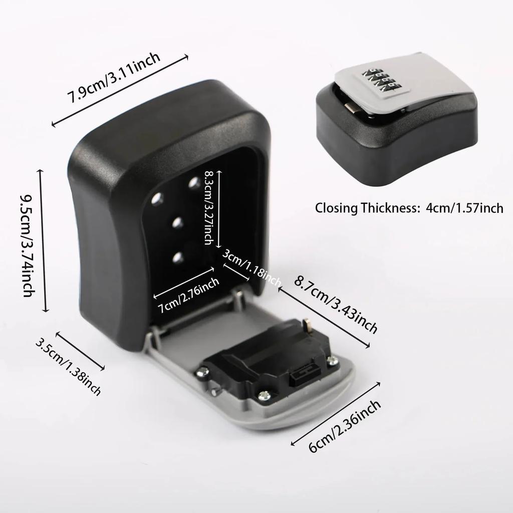 Wall Mount Key Storage Secret Box Organizer 4 Digit Combination Password Outdoor Security Code Lock for House Keys Key Safe