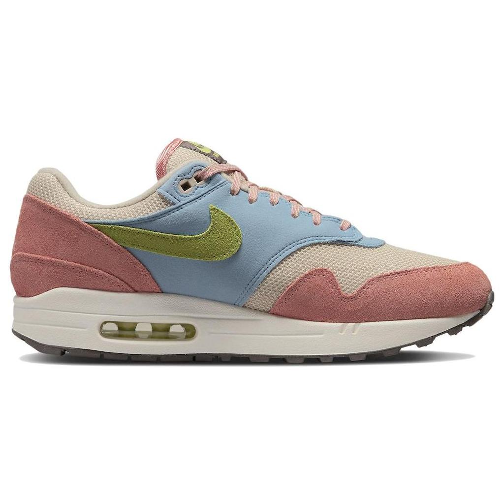 Nike Air Max 1 Light Madder Root Unisex Sneakers Pink Vivid-Green Rattan DV3196-800
