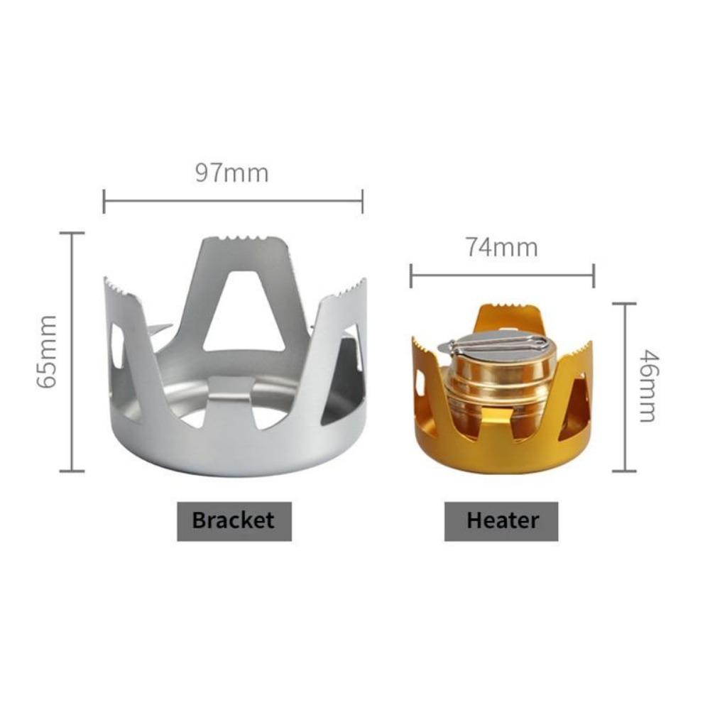 Outdoor Camping Brass Stove with Aluminum Stand Cover Portable Boiling Water Stove Bracket