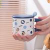 Tazza Ceramica Cartone Animato Aspetto Elegante Orso Coniglio Cane Tazza con Coperchio Cucchiaino Ragazza Ufficio Tazza Acqua Potabile Tazza Colazione