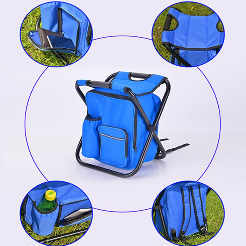 Sturdy Outdoor Folding Chair with Insulated Ice Pack - Comfortable for Camping, Barbecue & Fishing