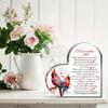 Acrylic Heart Memorial - Sympathy Table Centerpiece for Loss of Loved One