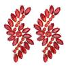 Fashion Geometric Crystal Drop Earrings For Women With Alloy Material Elegant Evening Jewelry