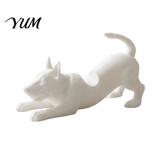 Minimalist Desktop Ornament for Office Cute Dog Pen Holder, 3D Printed Pencil Stand, Small Kawaii Puppy Figurine Rack Stretching Desk Organizer