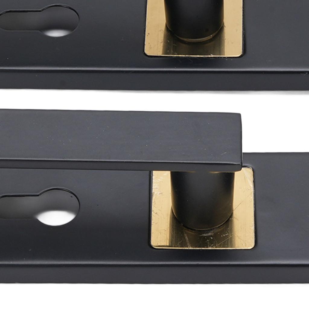 Keyed Entry Door Lever High Security Aluminum Alloy Heavy Duty Quiet Black Door Lever with Lock and Key for Bathroom Bedroom