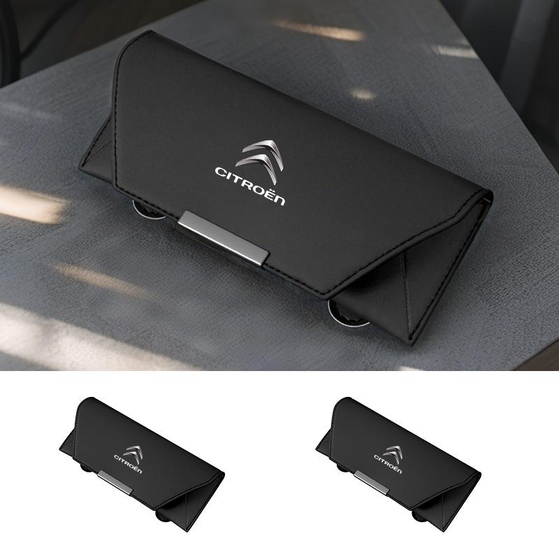 Leder Auto Brillenbox Sonnenbrillen Aufbewahrung Halter Für Citroen C4 C3 C5 C2 C-Elysee Berlingo Picasso Jumpy Cactus Aircross Saxo