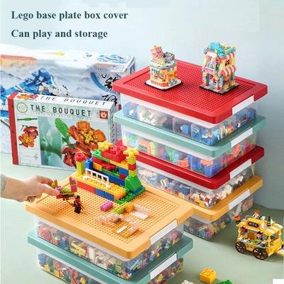 Large Home Capacity Organizer Building Block Transparent Split Plastic Box Kids Toy Container Case Stackable Storage Box