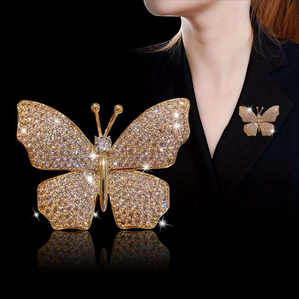 Brož motýlek s kamínky Ozdoby na oblečení Brož na oblek Módní odznak motýlek